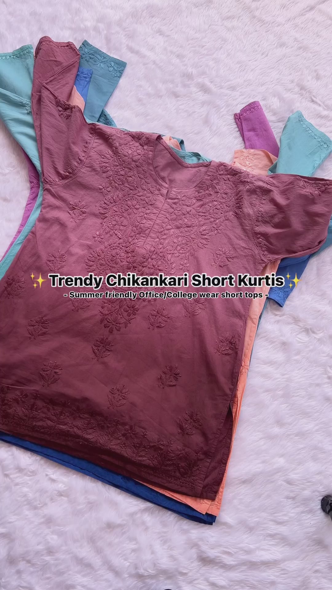 Naina Chikankari Short Ombre Kurti