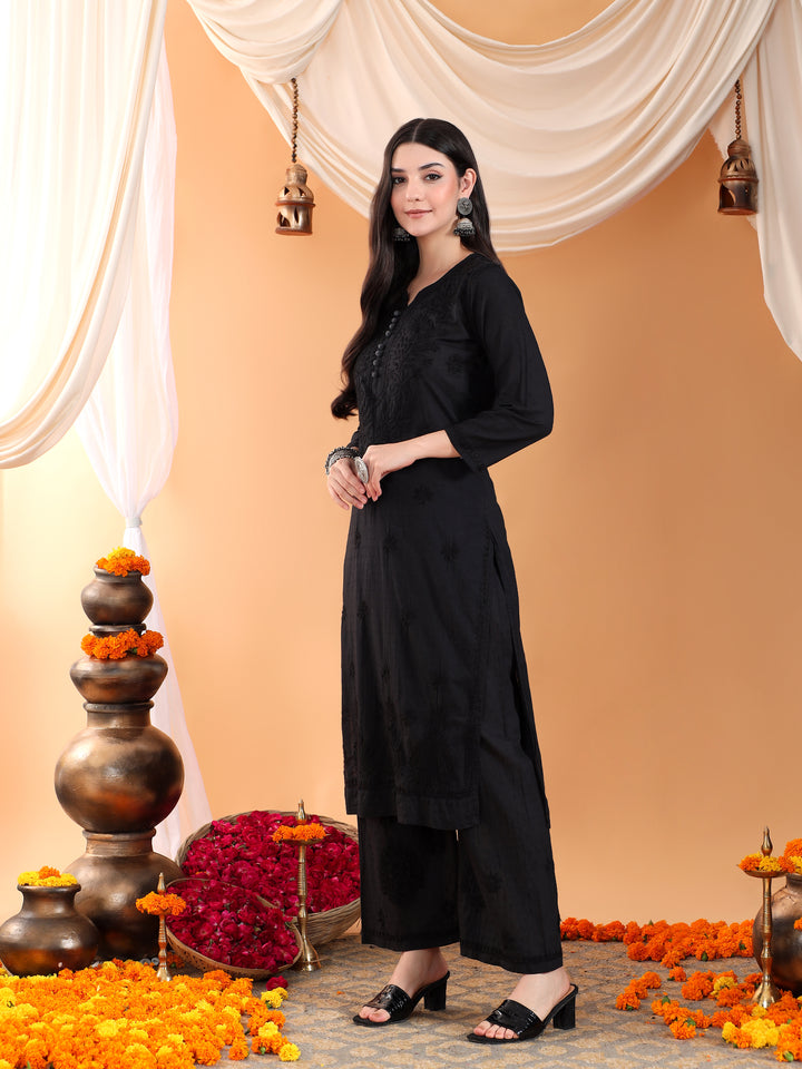 Priya Chikankari Kurta Palazzo Cotton Co-ord Set