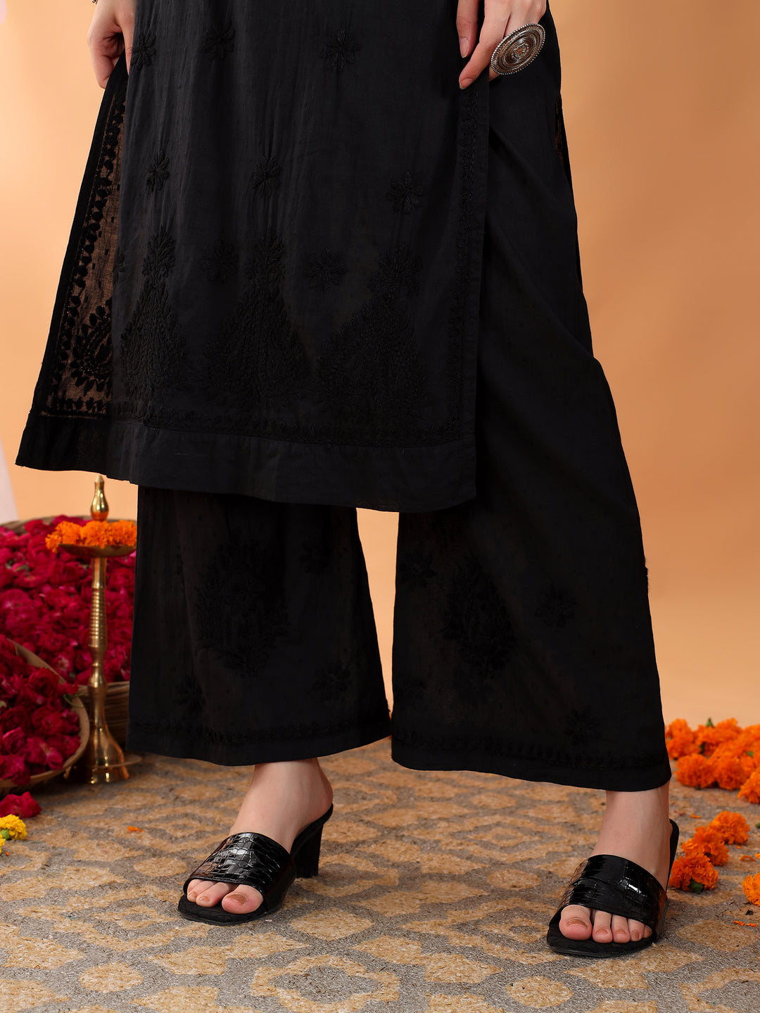 Priya Chikankari Kurta Palazzo Cotton Co-ord Set