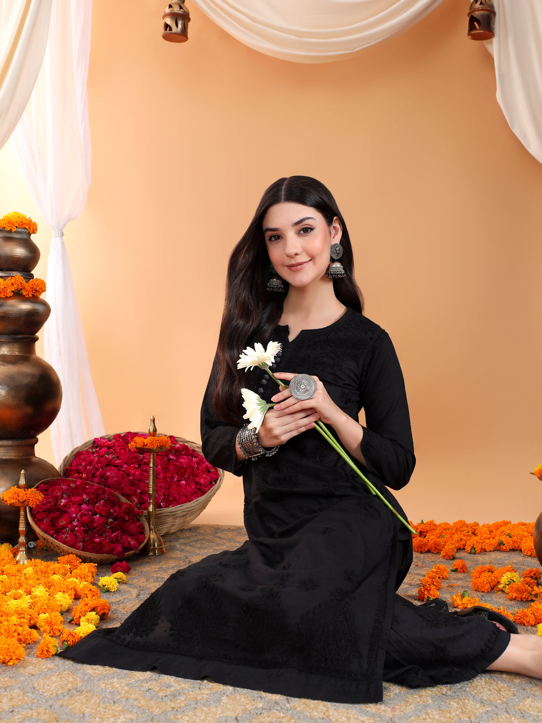 Priya Chikankari Kurta Palazzo Cotton Co-ord Set