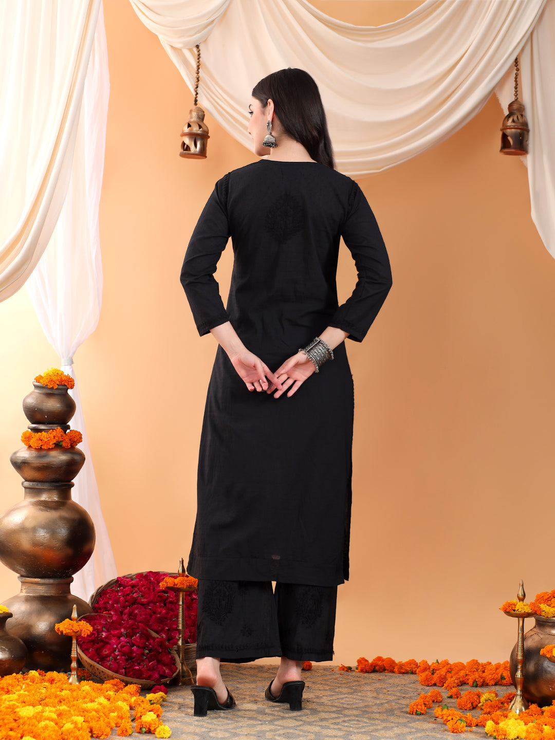 Priya Chikankari Kurta Palazzo Cotton Co-ord Set