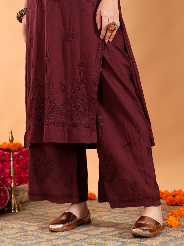 Priya Chikankari Kurta Palazzo Cotton Co-ord Set