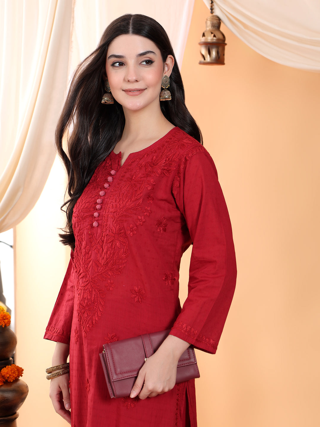 Priya Chikankari Kurta Palazzo Cotton Co-ord Set