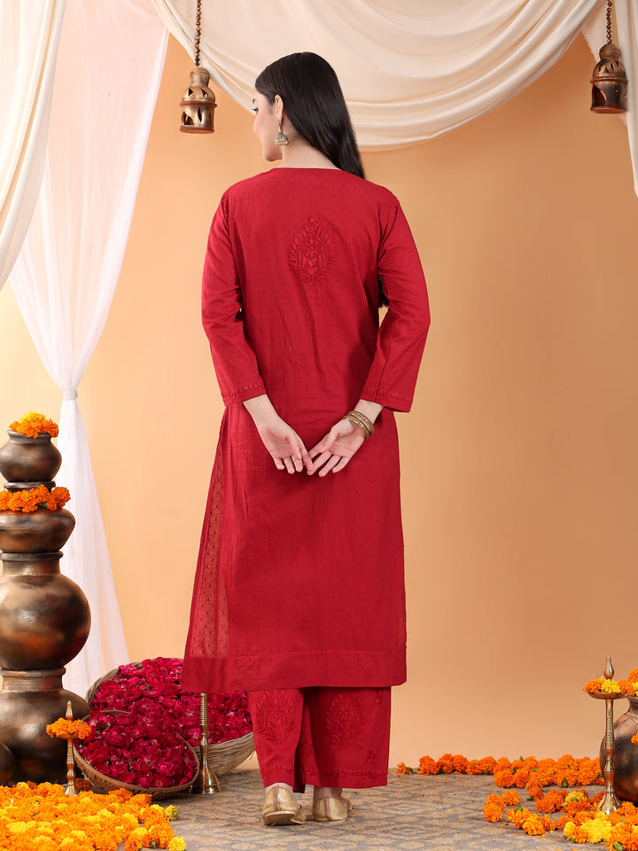 Priya Chikankari Kurta Palazzo Cotton Co-ord Set