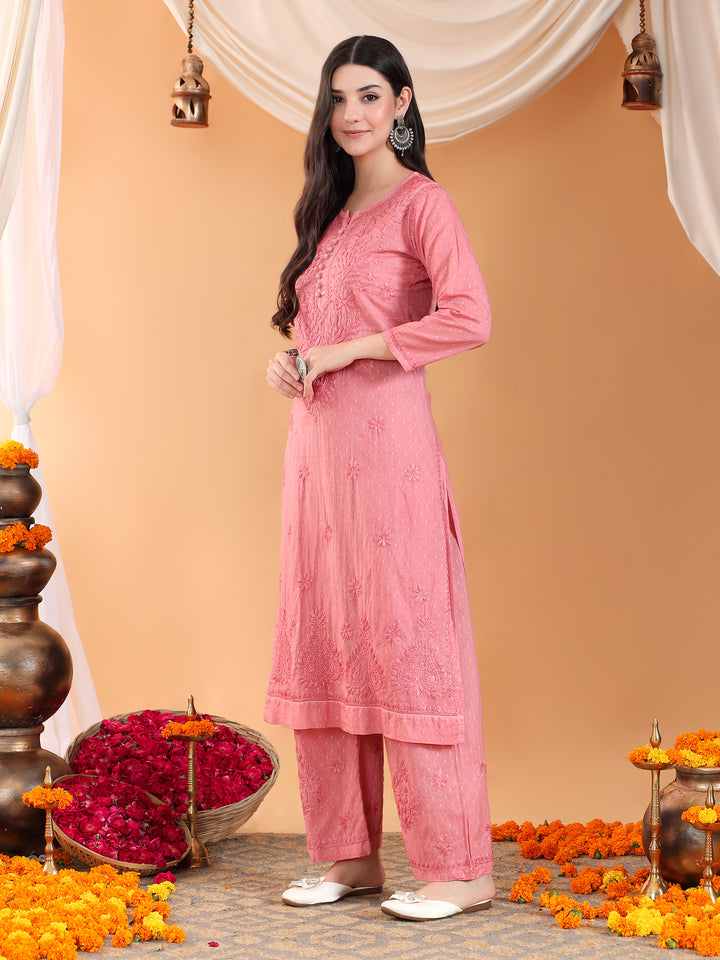 Priya Chikankari Kurta Palazzo Cotton Co-ord Set