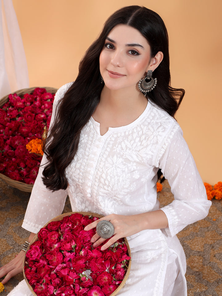 Priya Chikankari Kurta Palazzo Cotton Co-ord Set