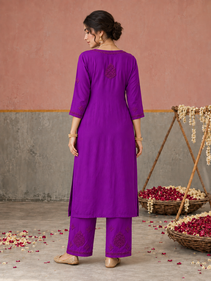 Lajja Chikankari Rayon Co-ord Set