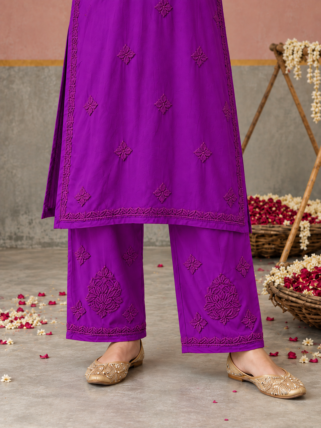 Lajja Chikankari Rayon Co-ord Set
