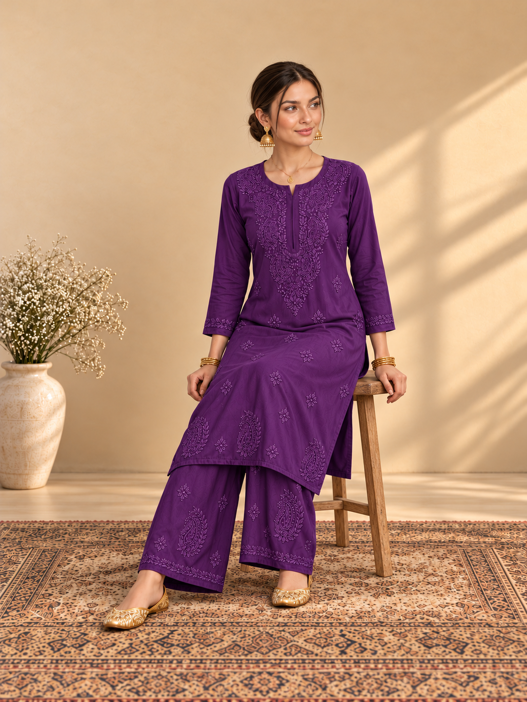 Maryam Chikankari Rayon Co-ord Set
