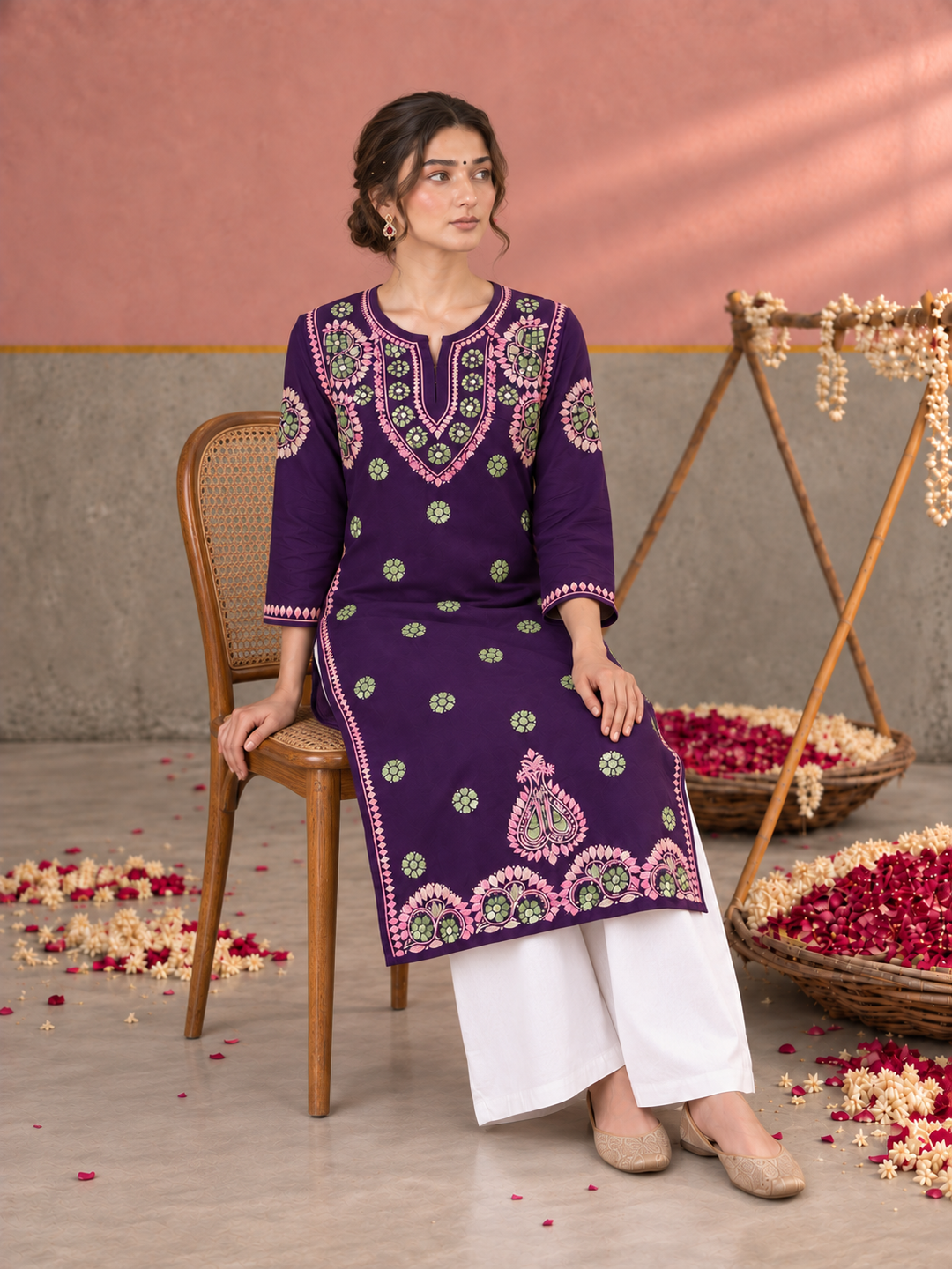 Astha Rayon Chikankari Straight Kurta