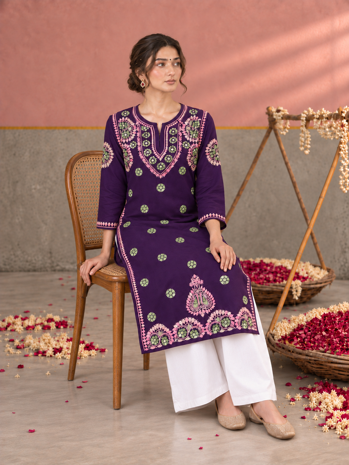 Astha Rayon Chikankari Straight Kurta