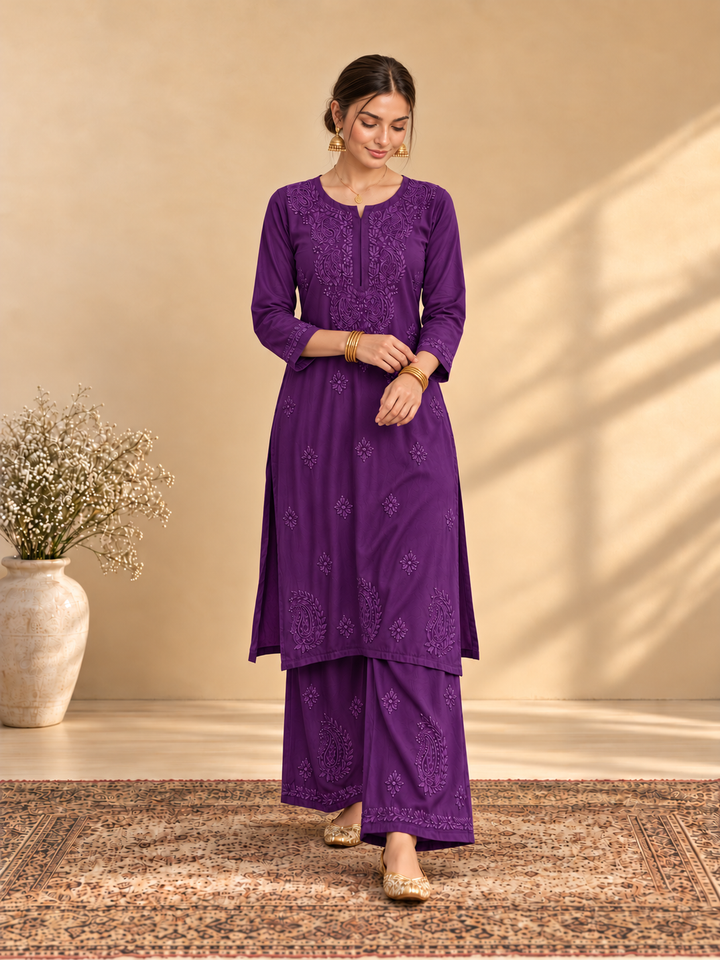 Maryam Chikankari Rayon Co-ord Set