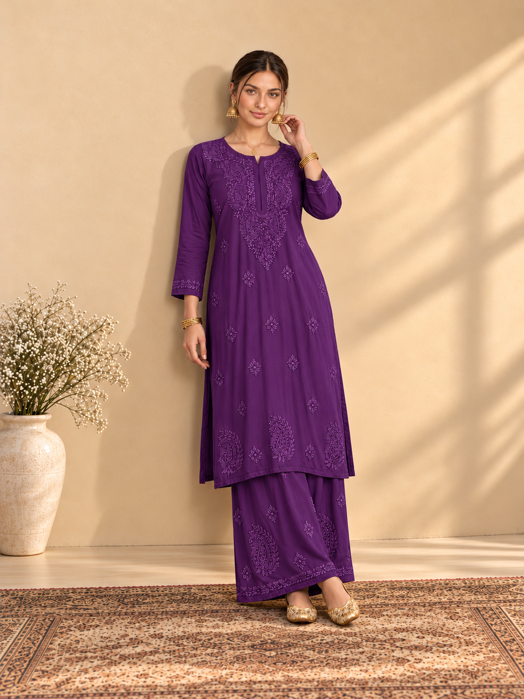 Maryam Chikankari Rayon Co-ord Set