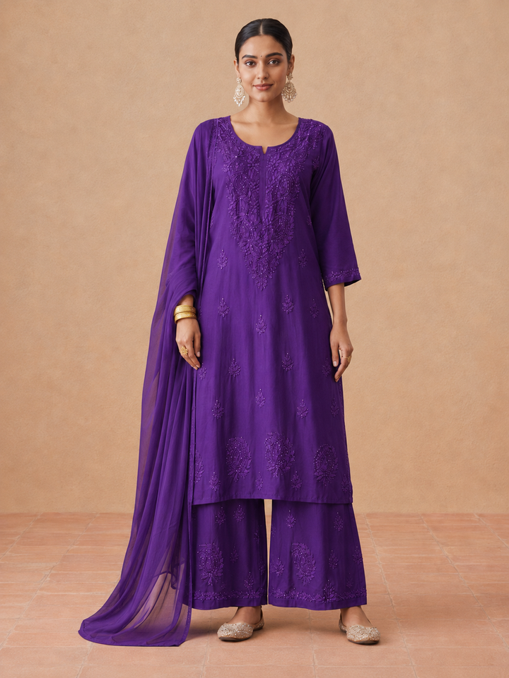 Kashish Rayon Chikankari Mukaish Co-ord Set