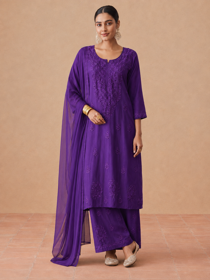 Kashish Rayon Chikankari Mukaish Co-ord Set