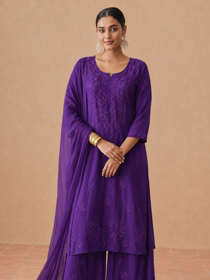 Kashish Rayon Chikankari Mukaish Co-ord Set