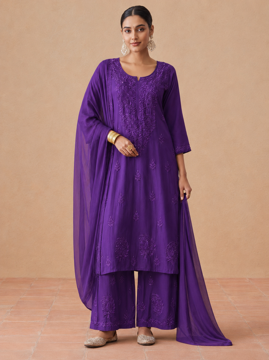 Kashish Rayon Chikankari Mukaish Co-ord Set