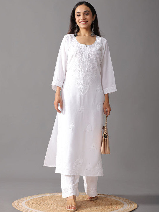 Avika Rayon Chikankari Mukaish Co-ord Set