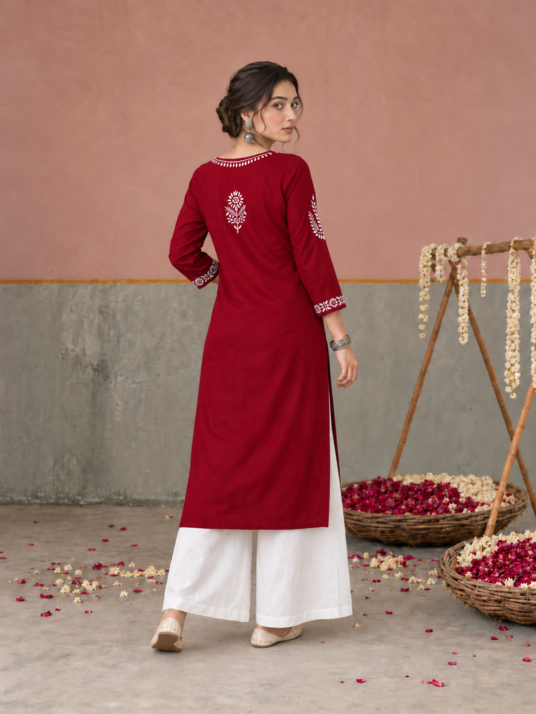 Vamika Chikankari Rayon Straight Kurta