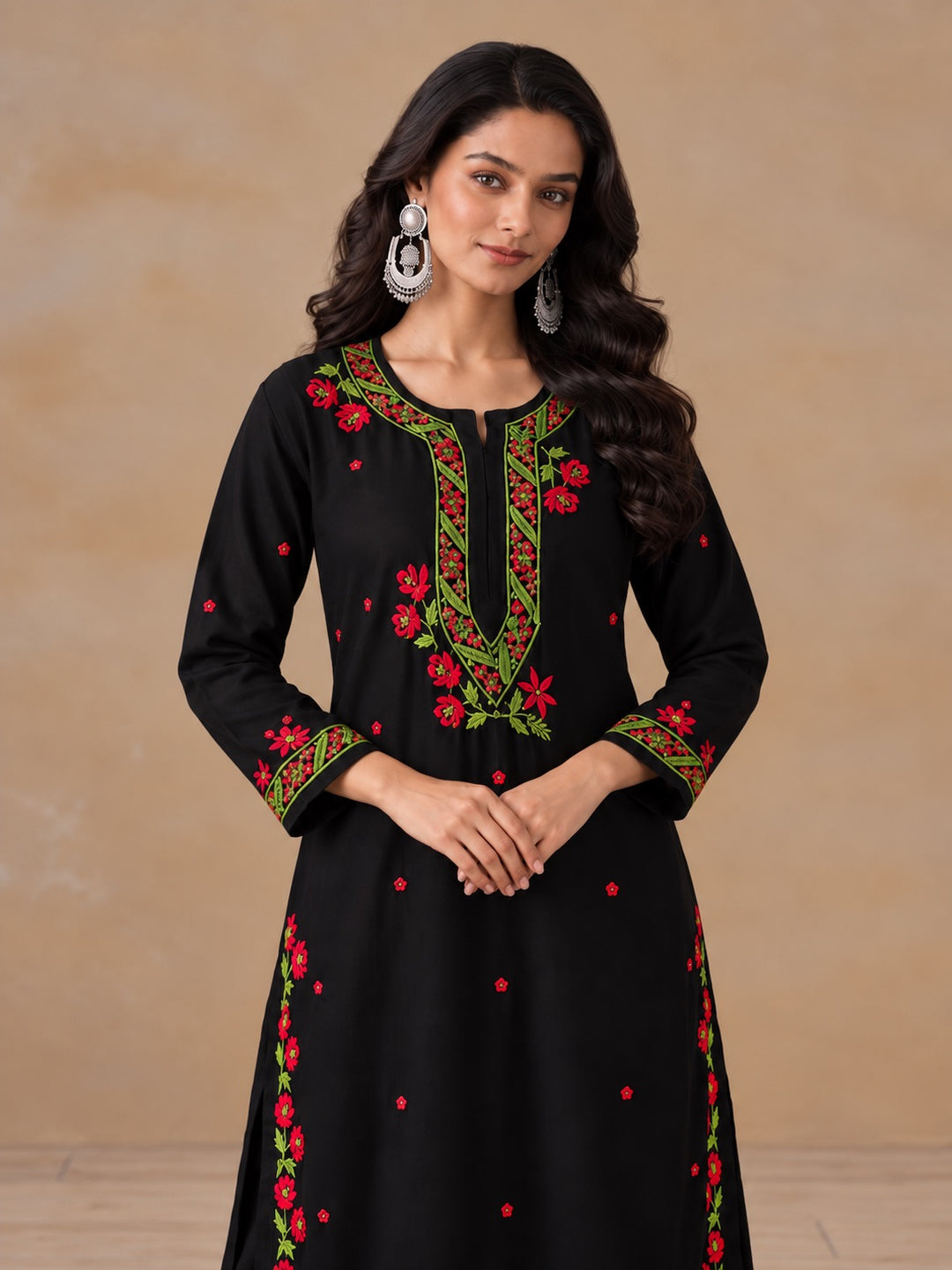 Hina Rayon Chikankari Rose Co-ord Set