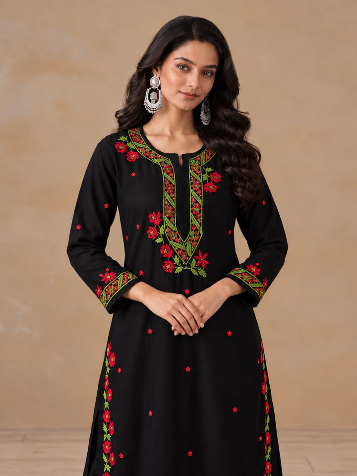 Hina Rayon Chikankari Rose Co-ord Set