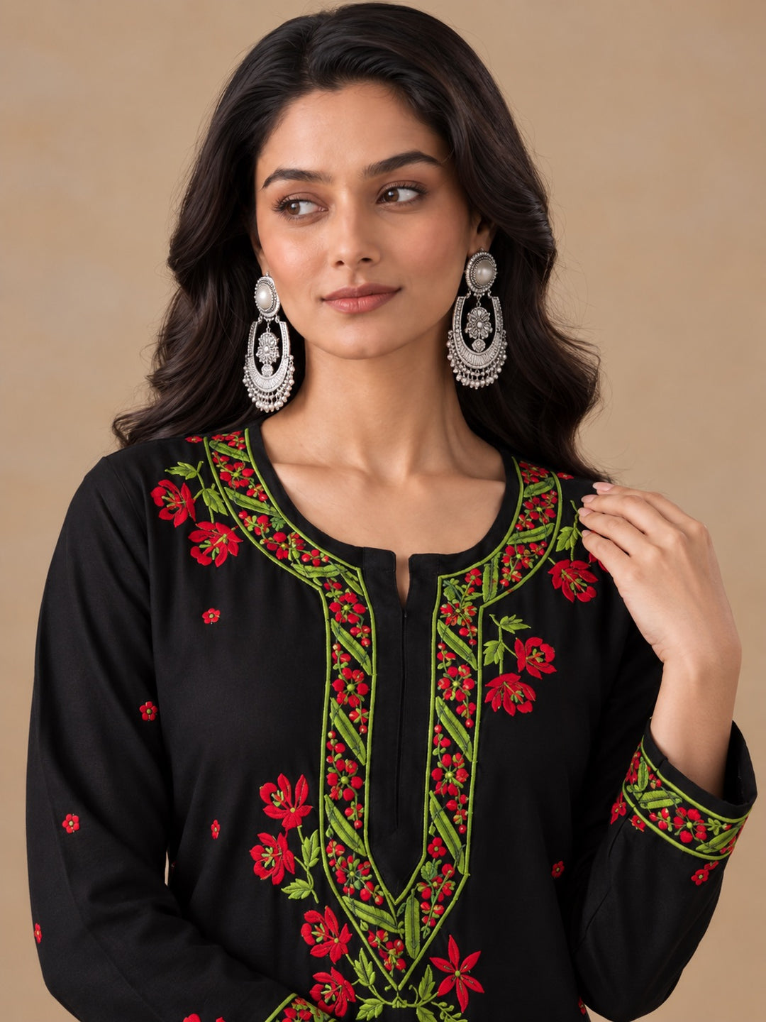 Hina Rayon Chikankari Rose Co-ord Set