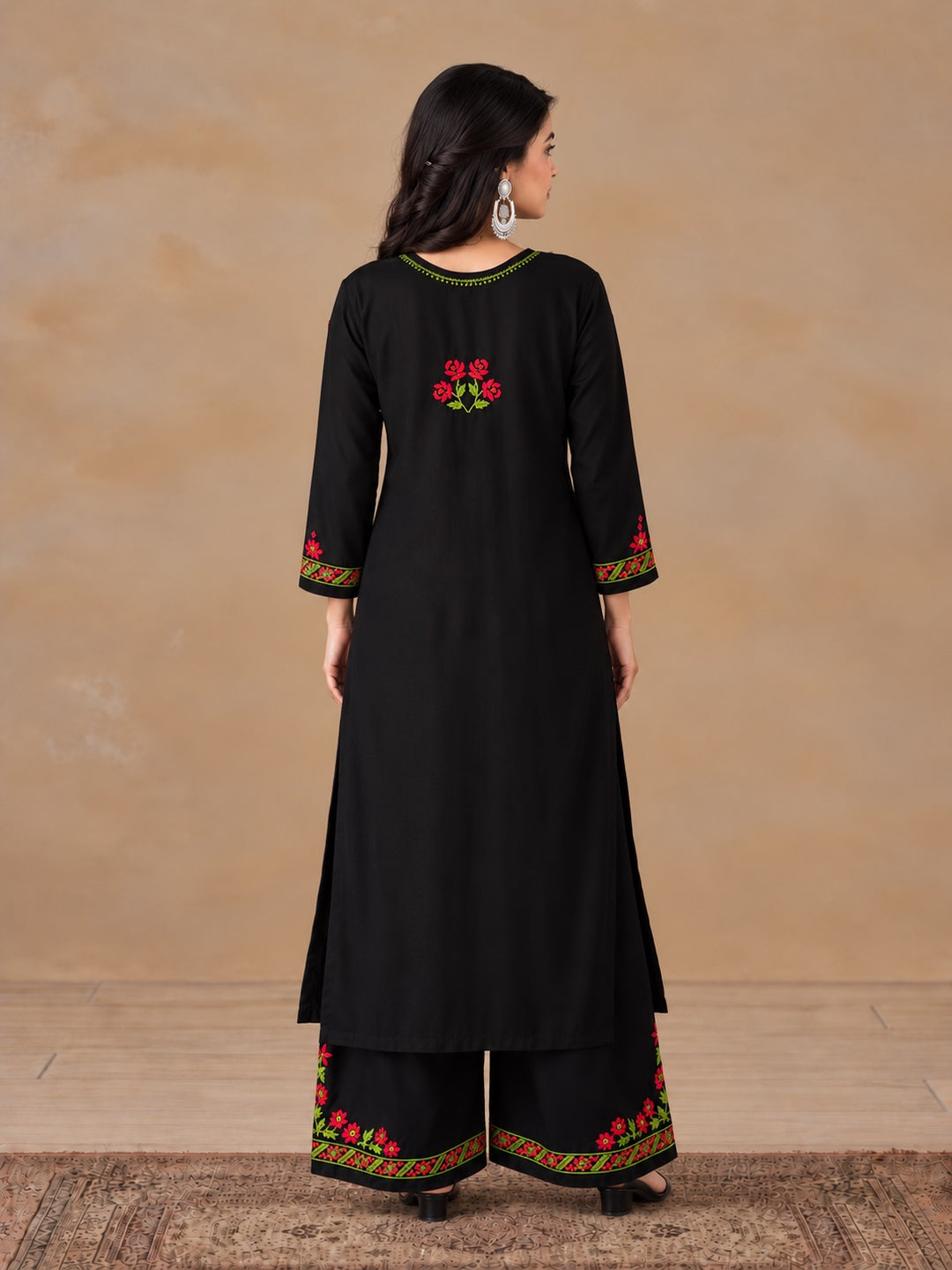 Hina Rayon Chikankari Rose Co-ord Set