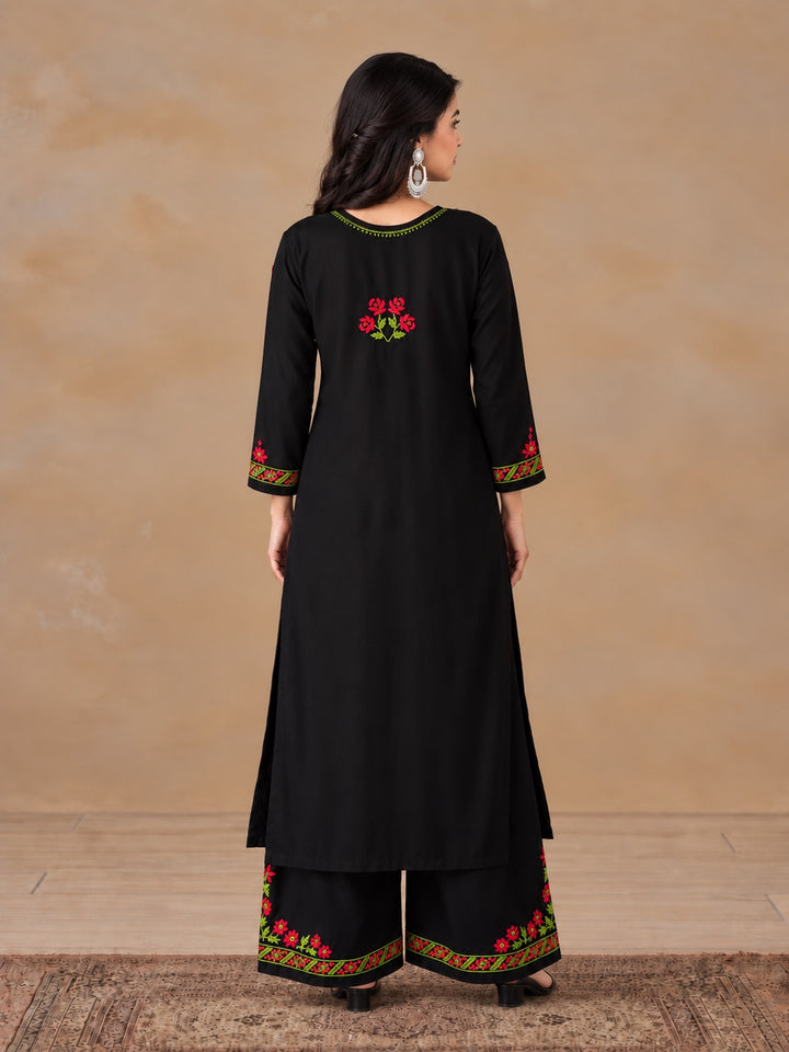 Hina Rayon Chikankari Rose Co-ord Set