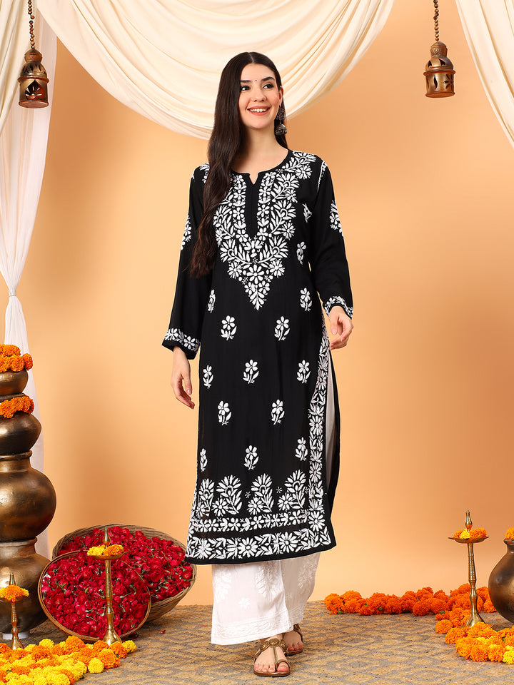Rekha Modal Chikankari Premium Straight Kurta