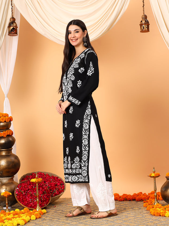 Rekha Modal Chikankari Premium Straight Kurta