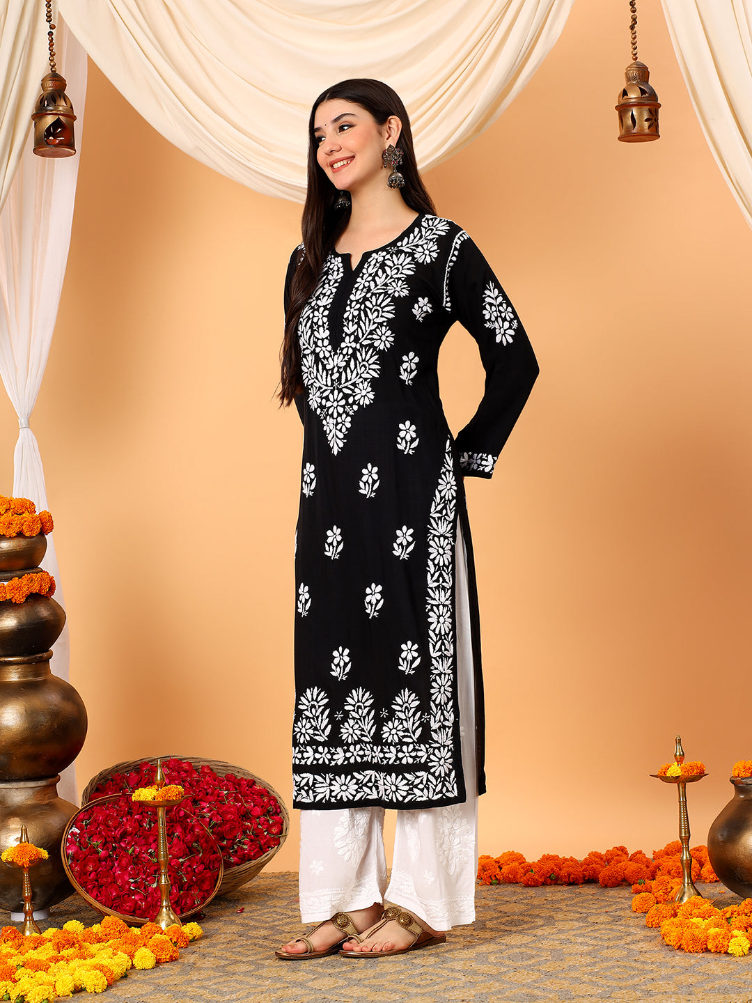Rekha Modal Chikankari Premium Straight Kurta