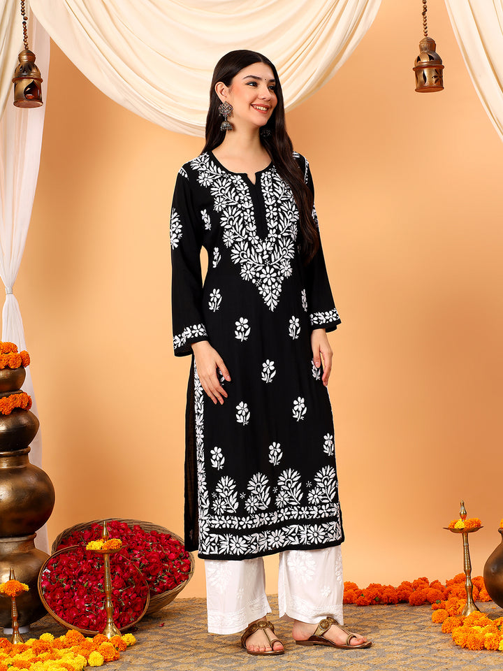 Rekha Modal Chikankari Premium Straight Kurta