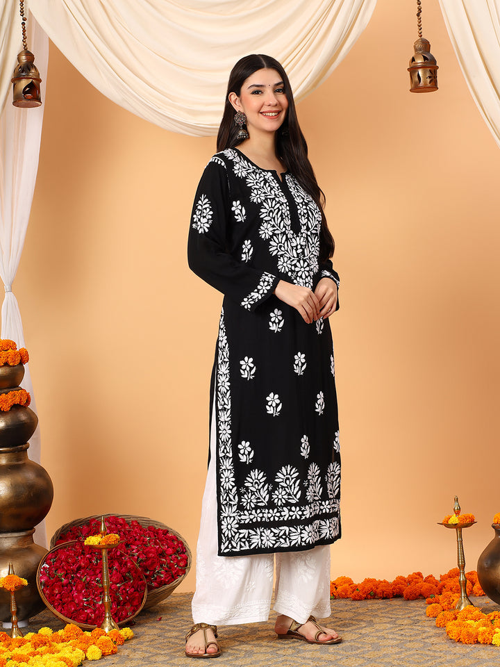 Rekha Modal Chikankari Premium Straight Kurta