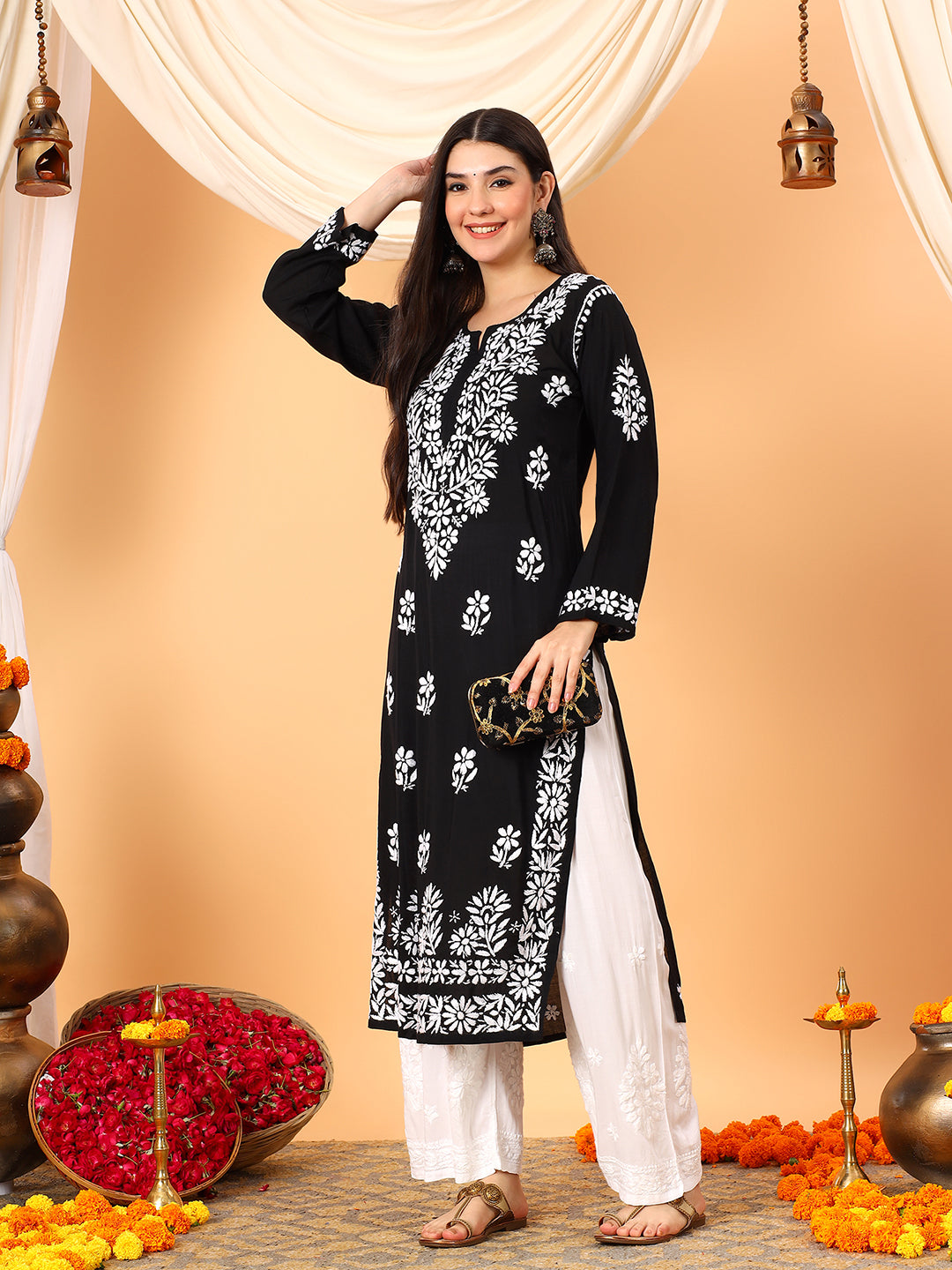 Rekha Modal Chikankari Premium Straight Kurta