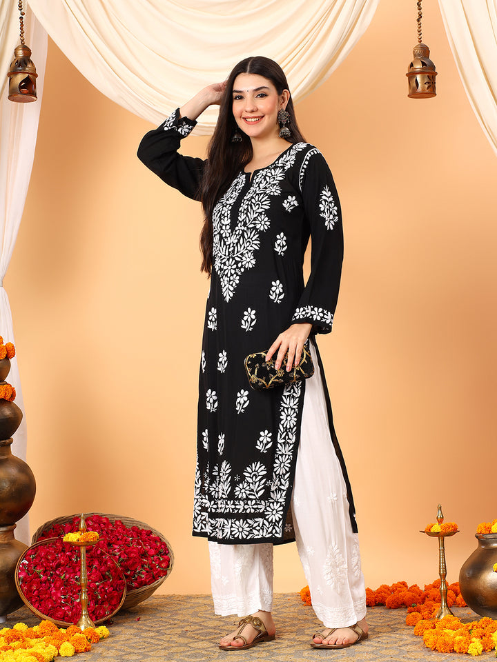 Rekha Modal Chikankari Premium Straight Kurta