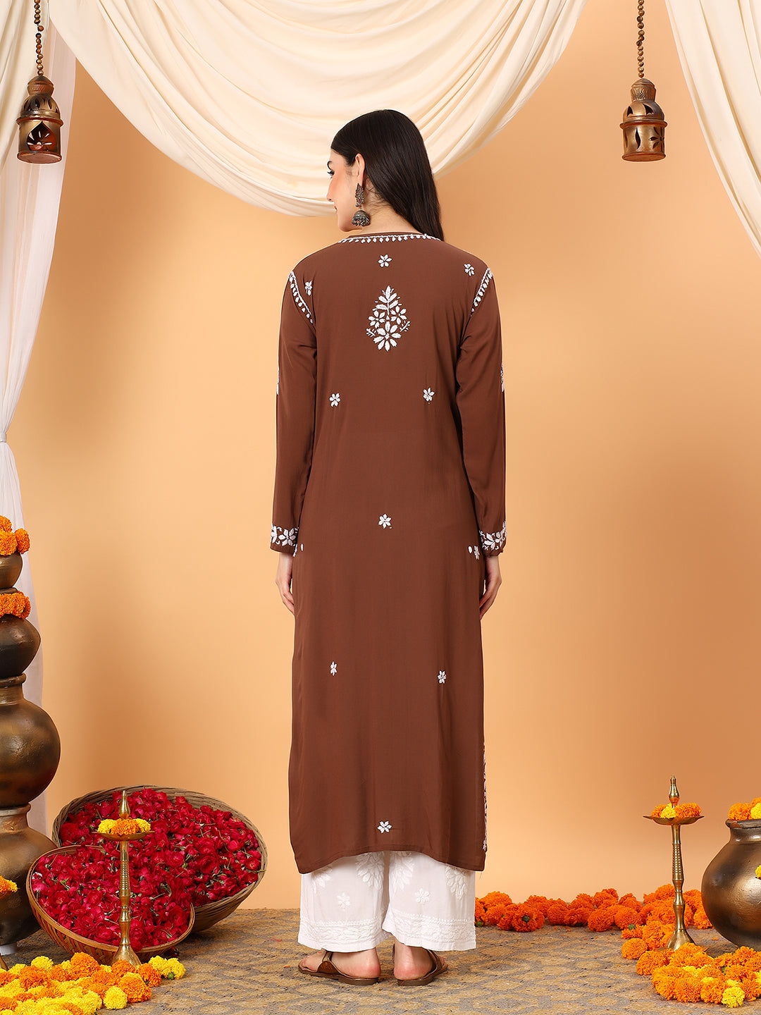 Rekha Modal Chikankari Premium Straight Kurta