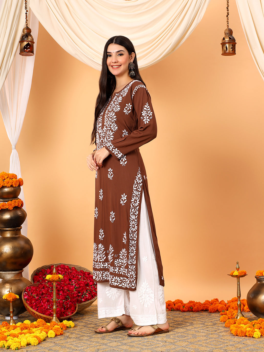 Rekha Modal Chikankari Premium Straight Kurta