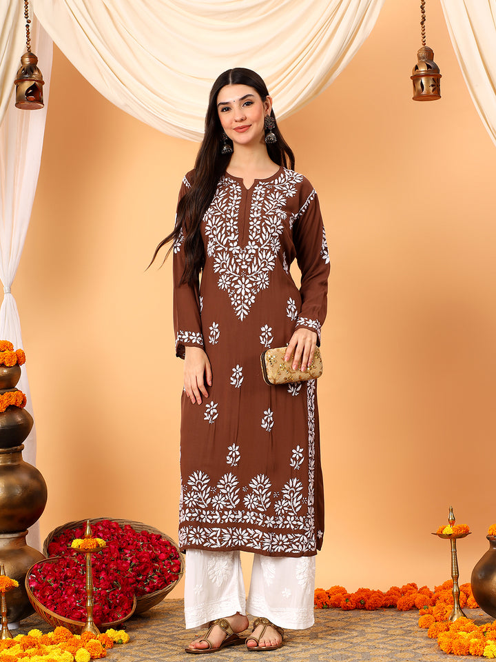 Rekha Modal Chikankari Premium Straight Kurta
