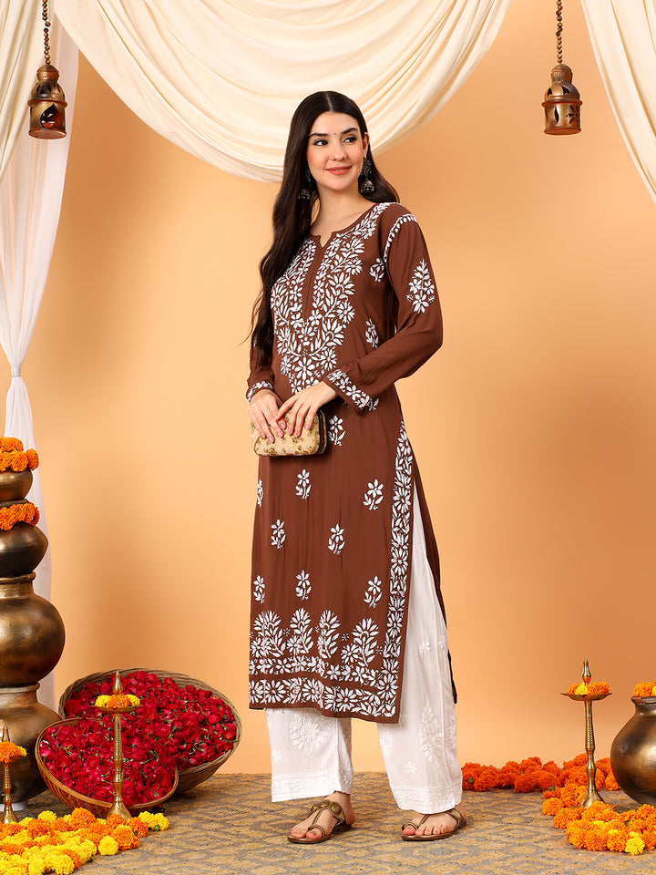 Rekha Modal Chikankari Premium Straight Kurta