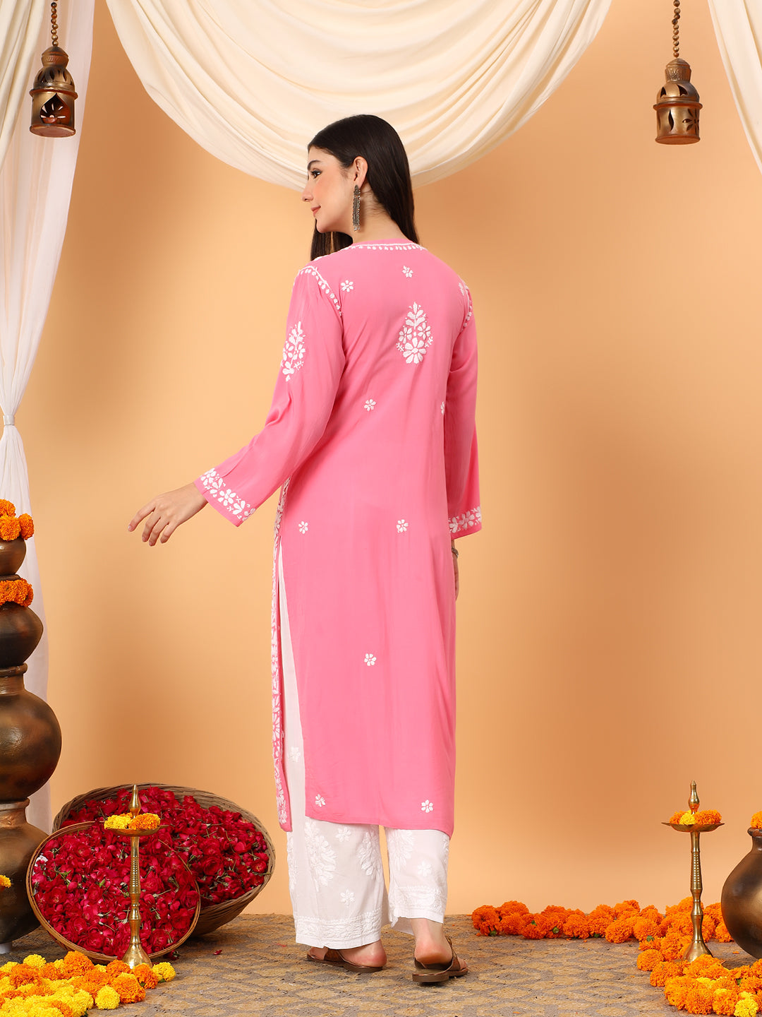 Rekha Modal Chikankari Premium Straight Kurta