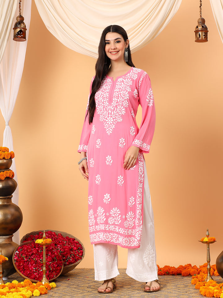 Rekha Modal Chikankari Premium Straight Kurta
