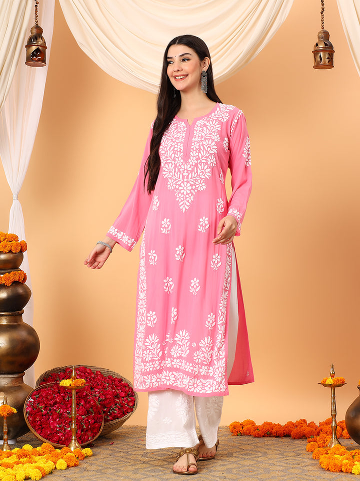 Rekha Modal Chikankari Premium Straight Kurta