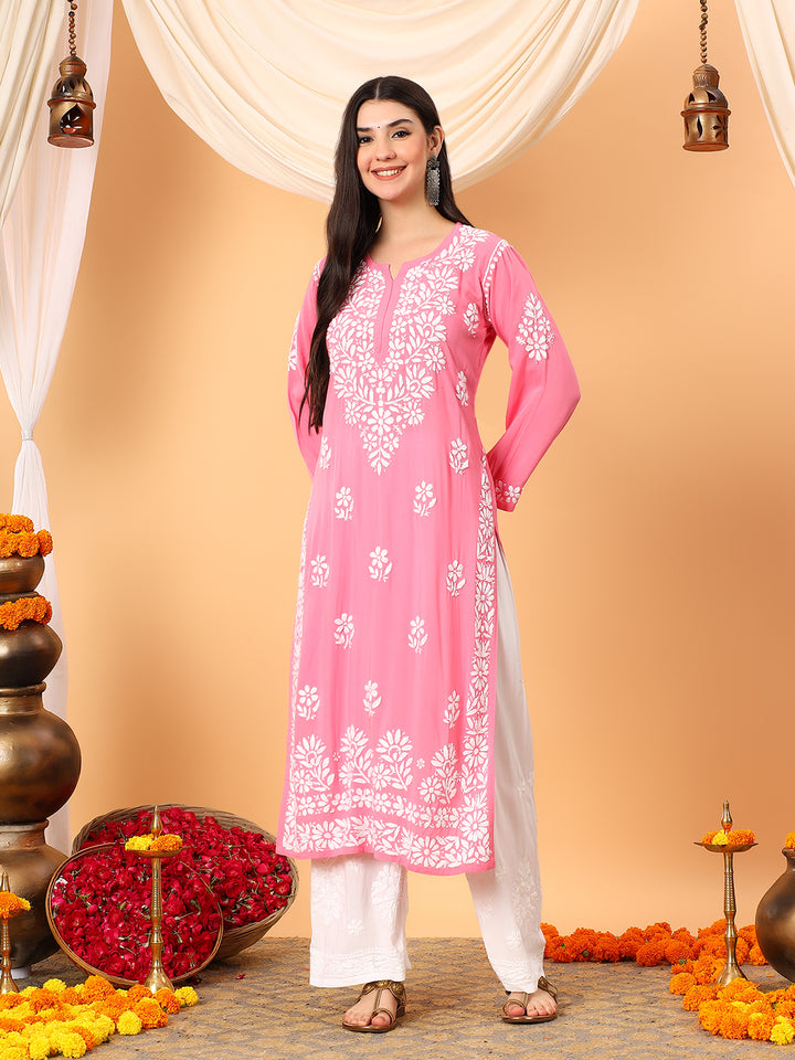 Rekha Modal Chikankari Premium Straight Kurta