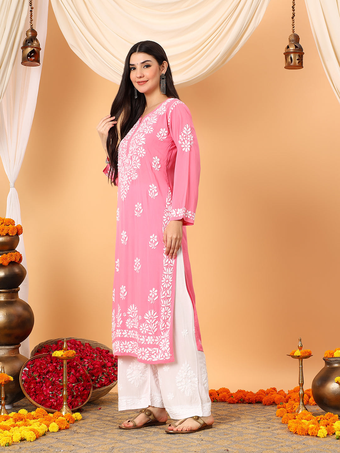 Rekha Modal Chikankari Premium Straight Kurta