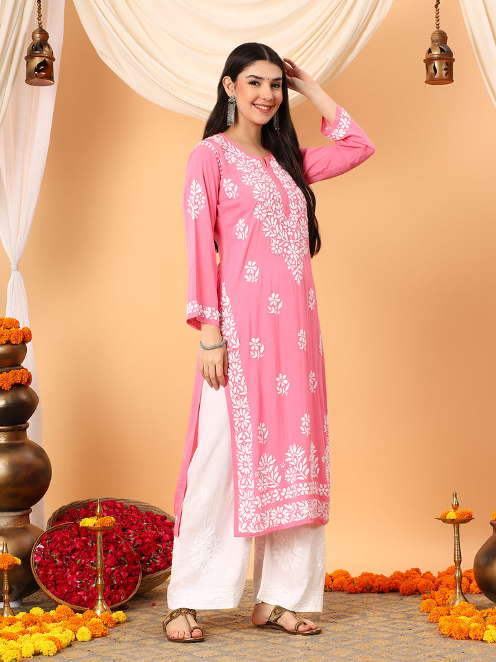 Rekha Modal Chikankari Premium Straight Kurta