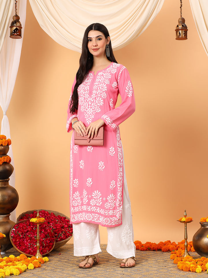 Rekha Modal Chikankari Premium Straight Kurta