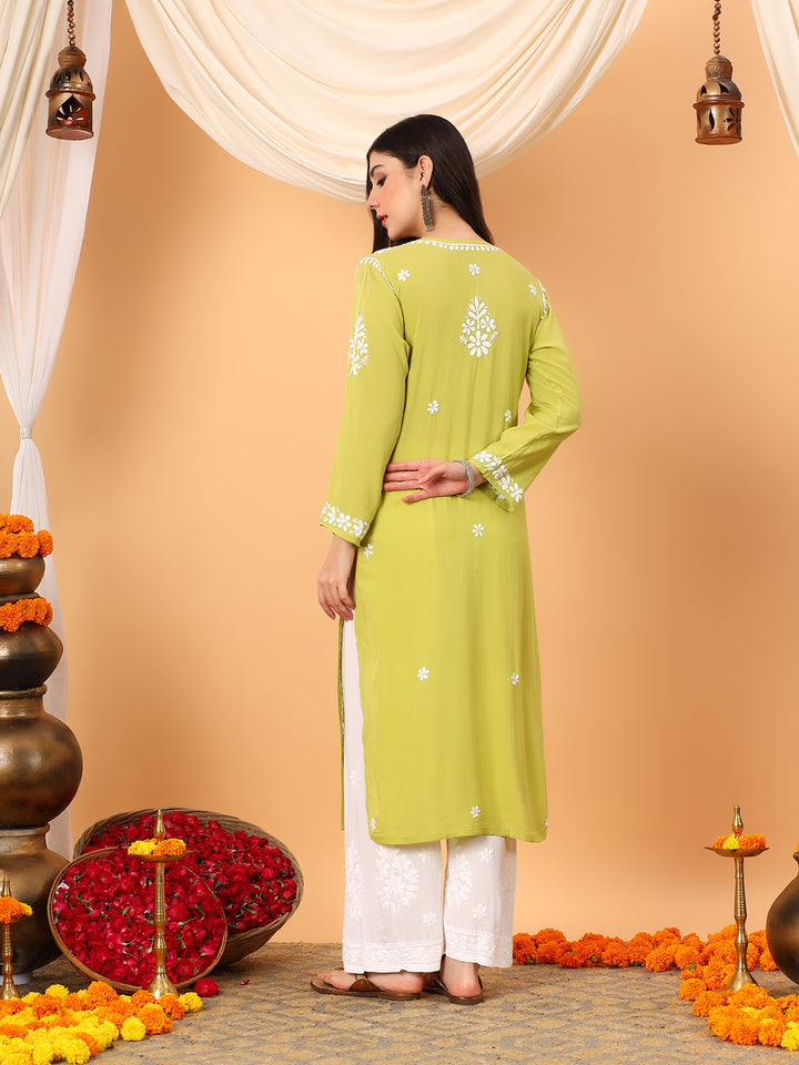Rekha Modal Chikankari Premium Straight Kurta