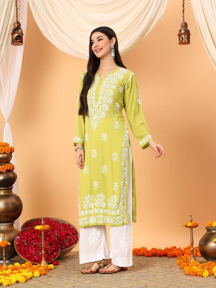 Rekha Modal Chikankari Premium Straight Kurta