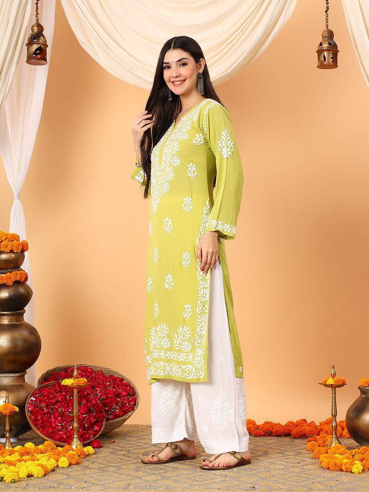 Rekha Modal Chikankari Premium Straight Kurta