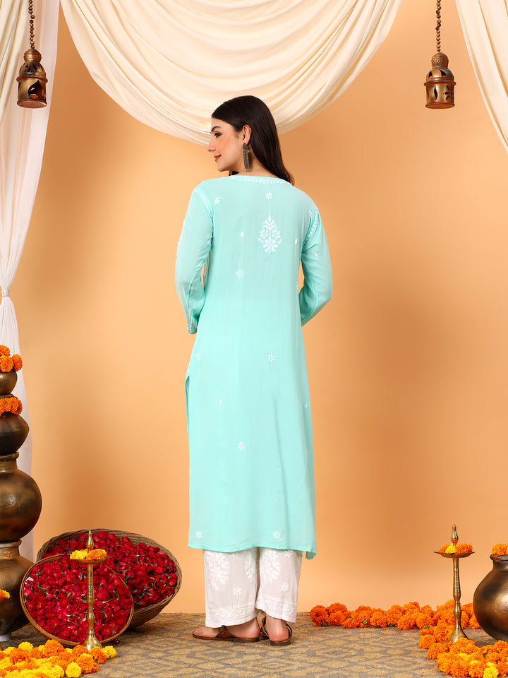 Rekha Modal Chikankari Premium Straight Kurta